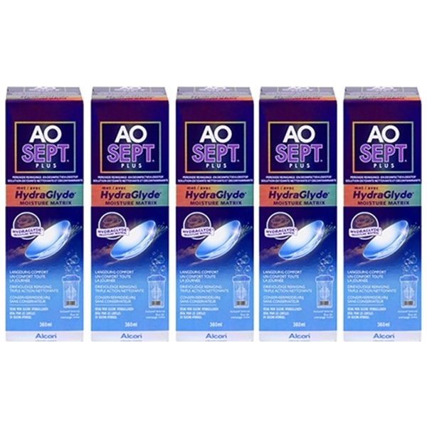 Aosept Plus HydraGlyde Multipack Eco 5x360ml - Produit pour lentilles